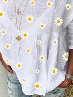 Crew Neck Floral Shift Casual Blouse