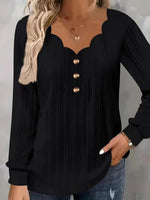 Simple Long Sleeve Plain Top