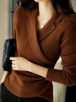 Chic Brown Long Sleeve Plain Sweater