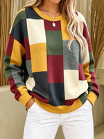 Casual Abstract Crew Neck Long Sleeve Sweatshirt