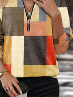 Casual Color Block Abstract Graphic Sweatshirt