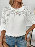 Classy Plain Round Neck Long Sleeve Sweater
