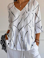 Special V-Neck 3/4 Sleeve Top