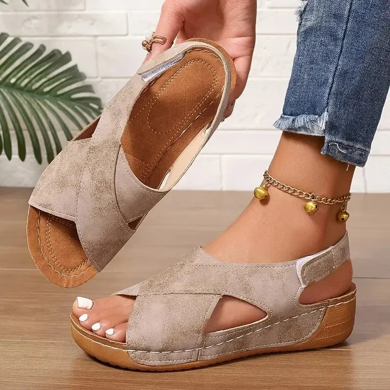 Women's New Solid Color Summer Wedge Sandals