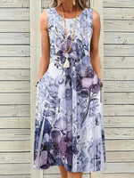 Vintage Floral Print Dress