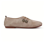 Women's Elegant soft sole round toe buckle decoration Flat Shoes