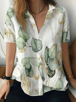 Groovy Collared Short Sleeve Top