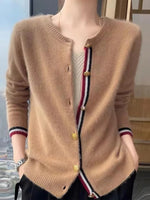 Brown Plain Long Sleeve Sweater