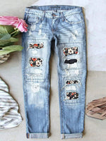 Stretch Ripped Frayed Raw Hem Distressed Jeans