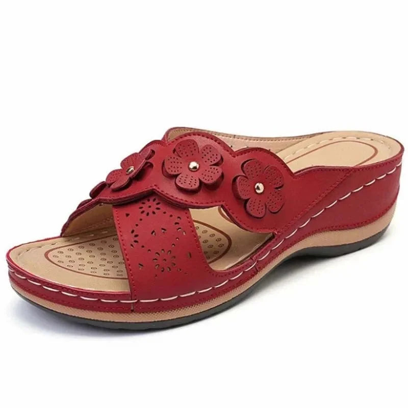 Womens Floral Wedge Sandals