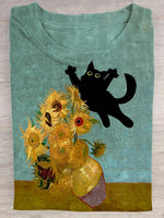 Funny Cat Art Print T-shirt