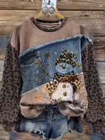 Vintage Christmas Round Neck Long Sleeve Sweatshirt