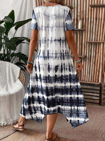 Vintage Irregular Gradient Round Neck Dress