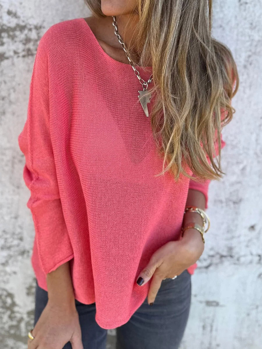 Women's Knitted See-through Long Sleeve Sweater