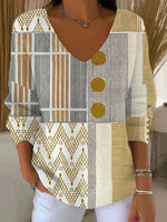 Vintage Casual V-neck Long Sleeve Sweater
