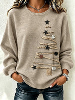 Casual Christmas Crew Neck Long Sleeve Sweatshirt
