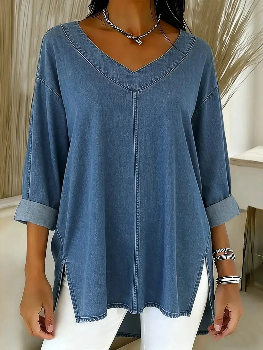 Women's Casual V-neck 3/4 Sleeve Top