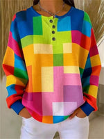 Casual Colourful Long Sleeve Sweatshirt