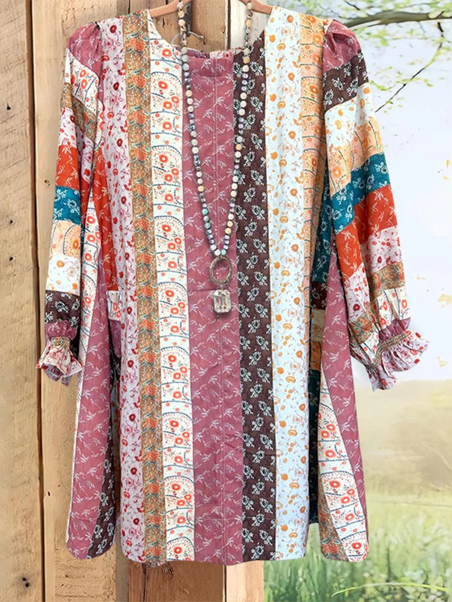 Casual Round Neck Long Sleeve Top