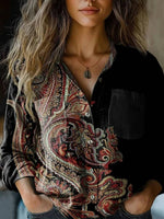 Vintage Ethnic Print Blouse
