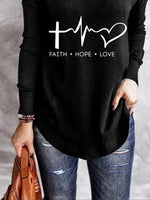 Black Casual V-neck Long Sleeve Character Printed Sweatshirts