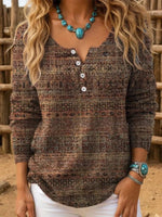 Vintage Casual Long Sleeve Blouse