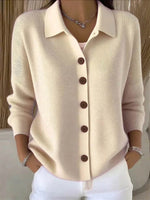 Women Plain Long Sleeve Comfy Casual Cardigan