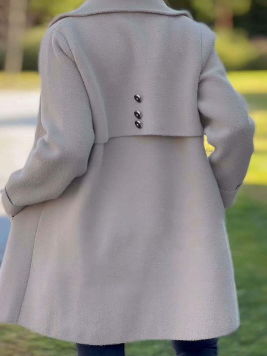 Solid Color Lapel Woolen Jacket