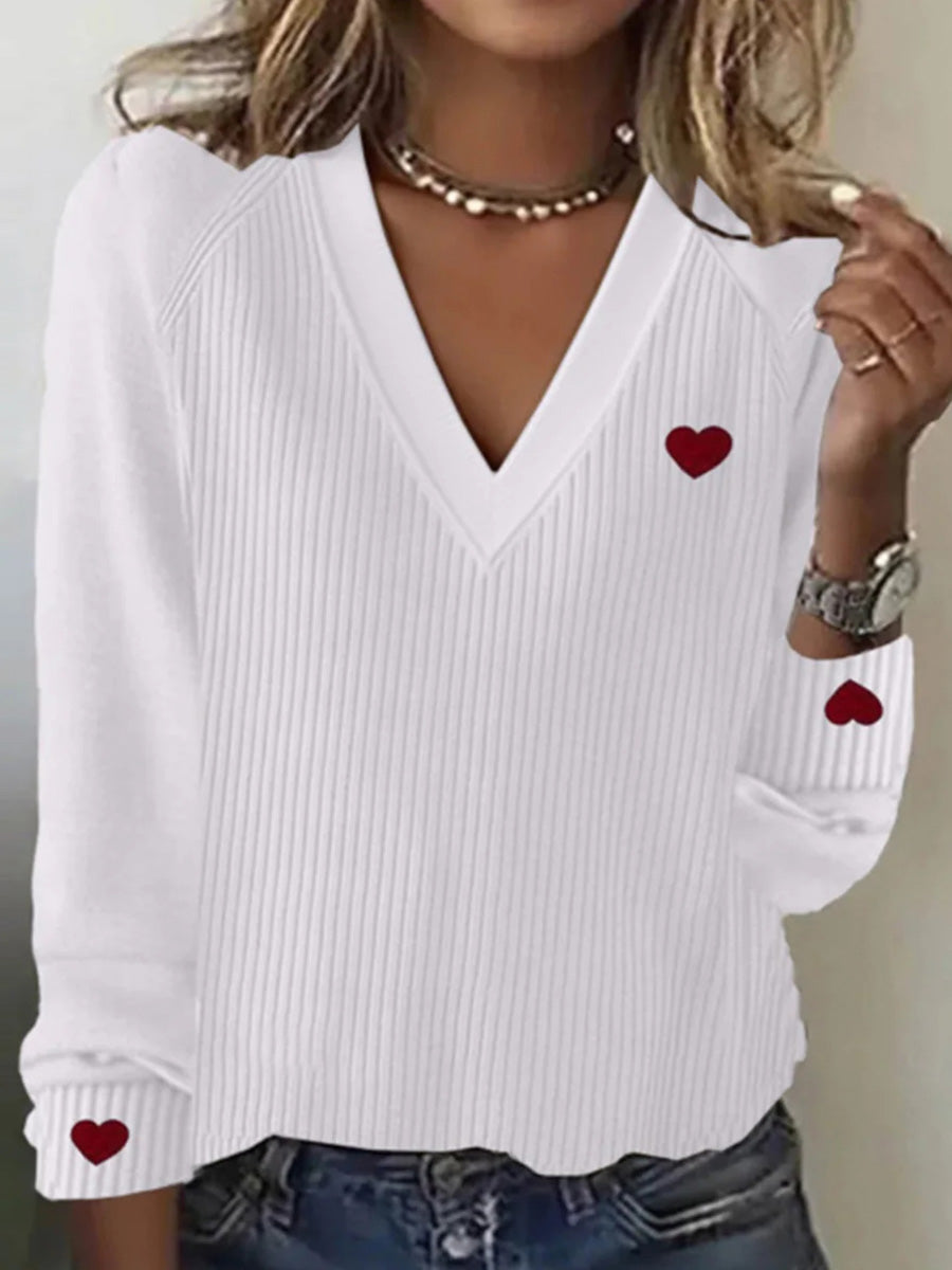 Chic V-Neck Long Sleeve Sweater