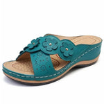 Womens Floral Wedge Sandals