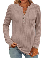 Lightweight V-neck Long Sleeve Plain Sweater