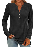 Lightweight V-neck Long Sleeve Plain Sweater