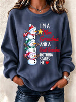 Vintage Christmas Snowman Crew Neck Long Sleeve Sweatshirt