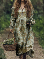 Vintage Ethnic Print Dress