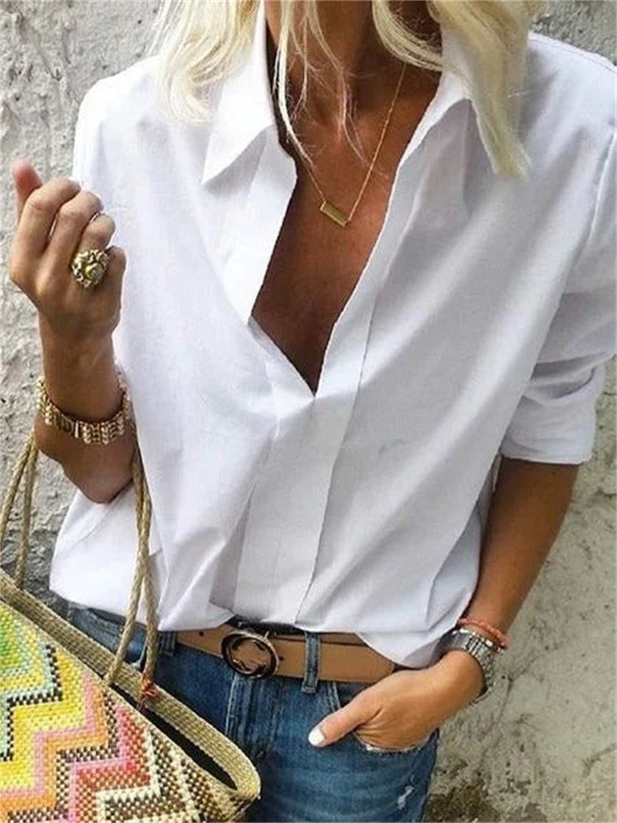 Women’s Casual Button Down Shirt with Relaxed Fit