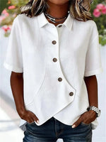 Casual Solid Colour Short Sleeve Blouse
