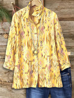 Yellow Long Sleeve Collared Shirt