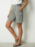 Solid Pockets Summer Casual Shorts