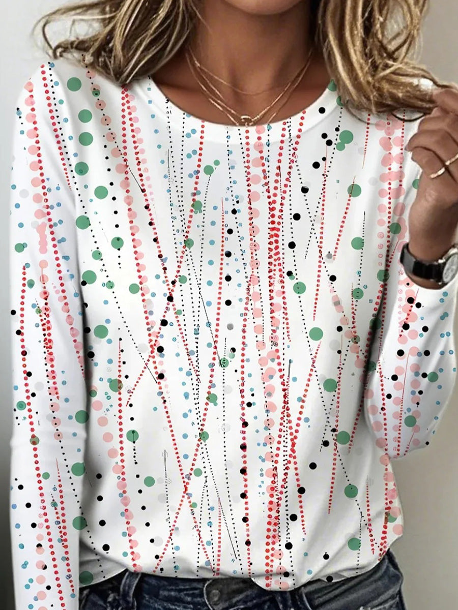 Popular Round Neck Long Sleeve Top