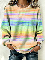 Casual Abstract Crew Neck Long Sleeve Sweatshirt