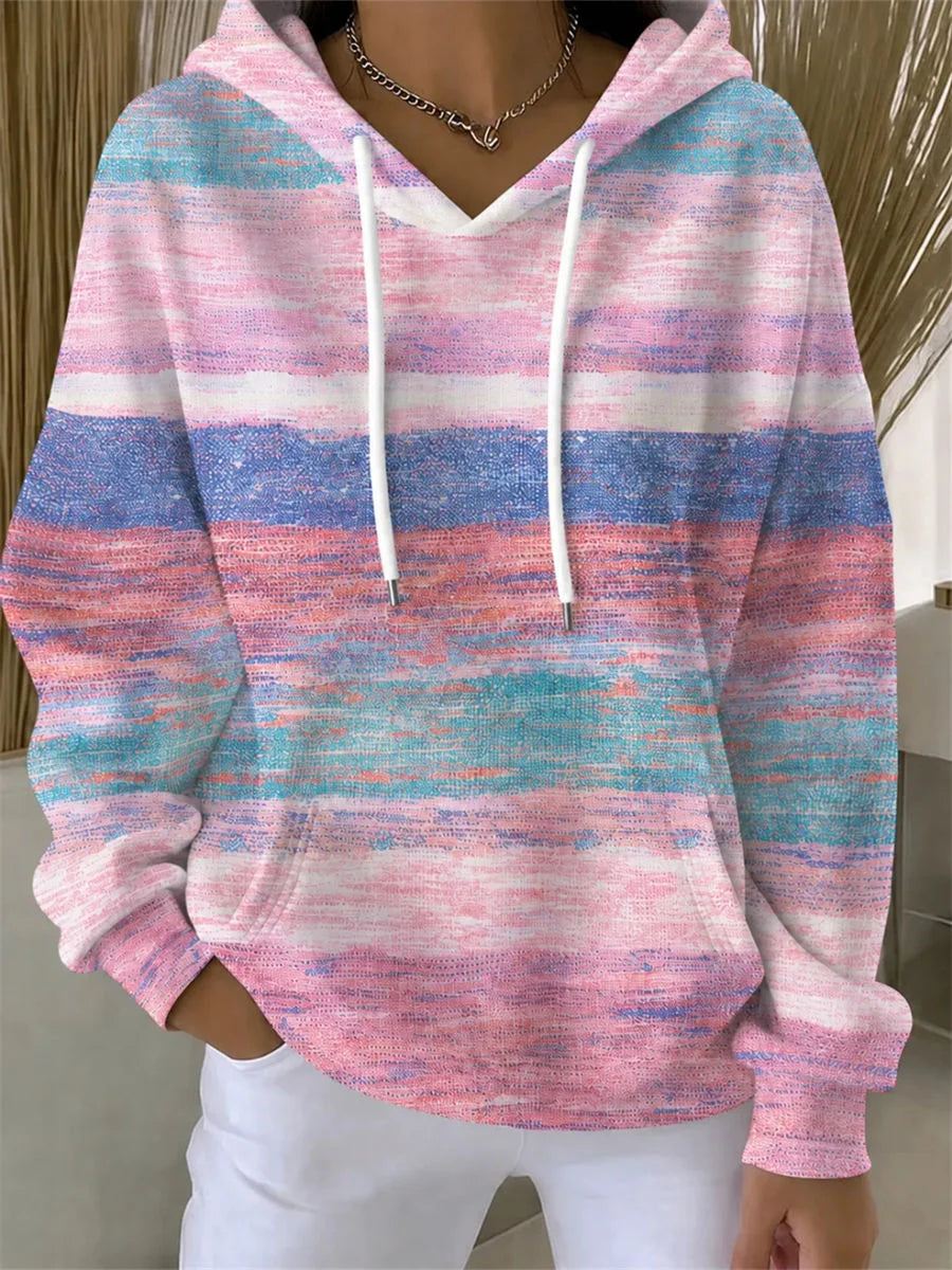 Casual Abstract Long Sleeve Hoodie