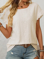 Women's Simple Solid Color Short Sleeve Top
