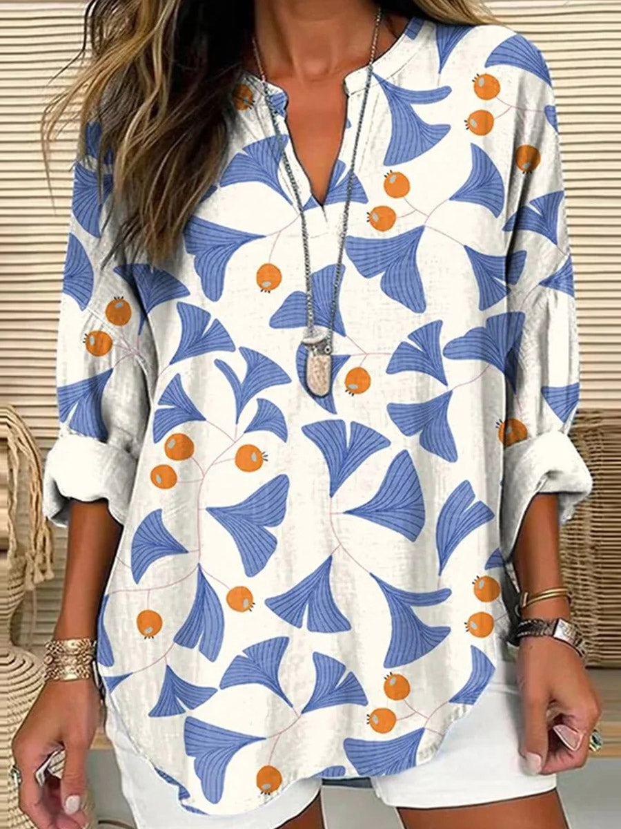 Basic V-neck Long Sleeve Top