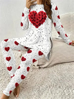 Polka Dots Print Long Sleeve Two Piece Set