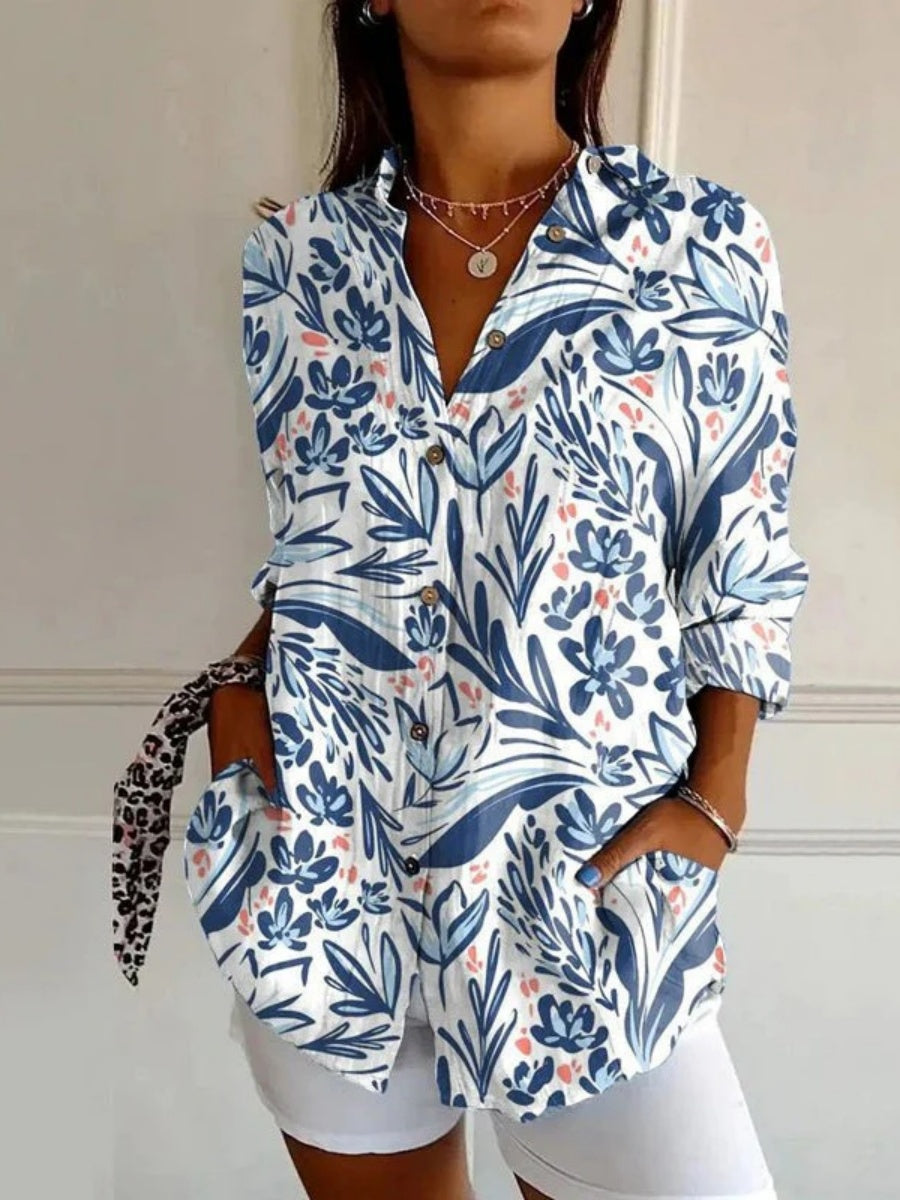 Vintage Floral Print Blouse