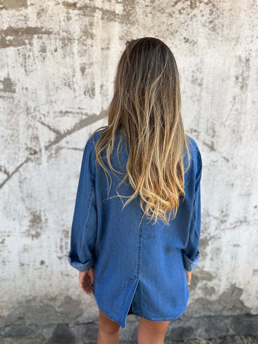 Casual Denim Lapel Long Sleeve Jacket