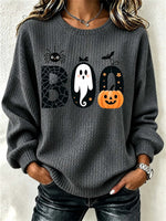 Casual Halloween Crew Neck Long Sleeve Sweatshirt