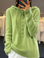 Solid Colour Long Sleeve Hooded Sweater
