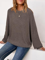 Women's Drop Shoulder Long Sleeve Fall Knit Pullover