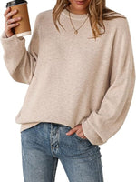 Women's Drop Shoulder Long Sleeve Fall Knit Pullover